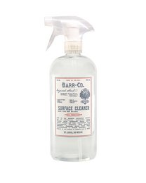 A clear, all-purpose surface cleaner in a spray bottle. The product is labeled "Barr-Co Original Surface Cleaner" and is suitable for cleaning a variety of surfaces.