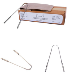 Gratte-langue en acier inoxydable - lot de 12
