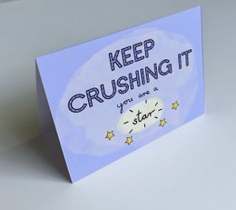 Divertente biglietto di auguri di apprezzamento per il tuo amico, collega o membro del team / continua a schiacciarlo: sei una star