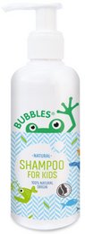 Bubbles Shampoo for Kids 200ml, a gentle, kid-friendly shampoo with a fun, colorful design featuring a cartoon character.