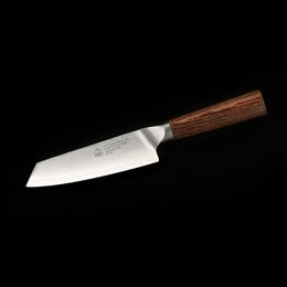 Coltello Santoku PUMA IP 5.5”, realizzato in acciaio Damasco giapponese VG-10 con manico in legno di noce-pakka