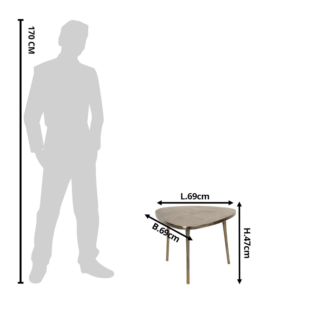 Salontafel 69x69x47 cm Goudkleurig Aluminium Bijzettafel