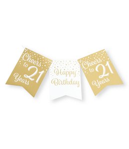 Party flag banner gold/white - 21