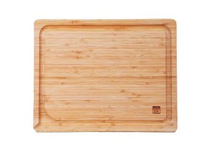 Keukenaccessoires - KOTAI bamboe snijplank met sapgroef en verborgen handvatten - 40 x 30 x 2 cm