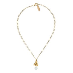 Witte bloem kristal gouden ketting choker