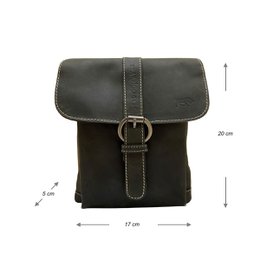 Læder skuldertaske Crossbody taske lavet i 3 farver buffalo læder - Kompakt taske ægte læder