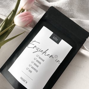 Kaffeebohnen Geschenk ERZIEHERIN – 50g Midi Beutel schwarz – Kita Abschied
