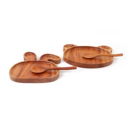 Handmade Kids Plate - Rabbit - Eco-friendly - Khaya wood