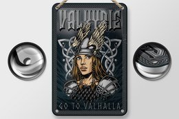 Tin sign saying 12x18cm Valkyrie go to Valhalla Viking decoration