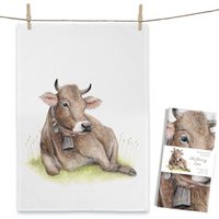 Tea towel Chilling Cow