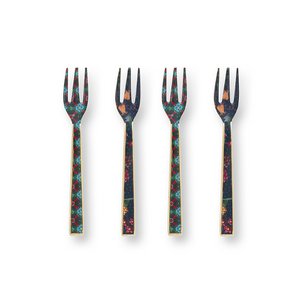 Set/4 Cake Forks Enamelled Berry Blues 14.5cm