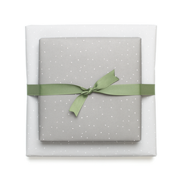 Lichtgrijs verpakking papier met punten - ideaal als inpakpapier voor bruiloft of voor geschenken voor geboorte of doop, neutraal inpakpapier