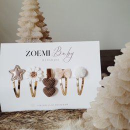  Pink and gold hair clips with floral designs. Suitable for kids.