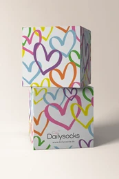 Colorful gift box with heart-shaped patterns, suitable for a variety of occasions.
