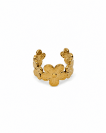 Bloom - Ear Cuff Fleurs en acier plaqué or 18 carats
