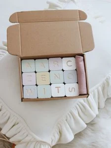 Colorful alphabet, wooden blocks, learning toy