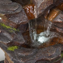 Fontaine XL- Niagara - Intérieur et Extérieur Cascade 5 Niveaux – Fontaine Jardin Terrasse Salon Nature Zen Lumière LED