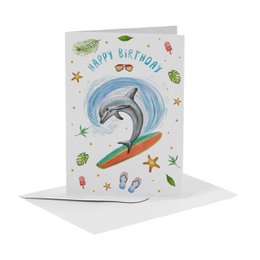 10 wenskaarten mix - gevouwen met envelop - Verjaardag - Liefde - Papegaai - Olifant - Zebra - Dolfijn - Leeuwen - A6 formaat - aquarel