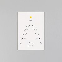 Postkarte Holzschliff Weihnachtskarte Ted Punkte