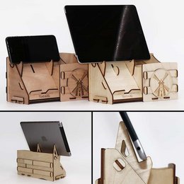 CoolCuts Mill Schreibtisch-Organizer inklusive Handy-/Tablet-Halter in Braun