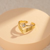 Adjustable stainless steel ring scintillating crystal refined style