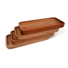 Handmade, eco-friendly coffee serving tray made of Khaya wood. Features a rectangular shape with a natural wood grain finish.