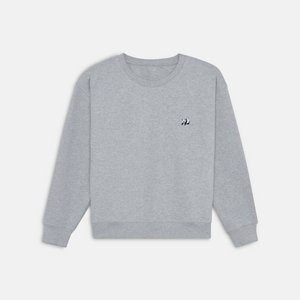Panda Sweatshirt - Organic Grey Women's Sweater, Embroidered