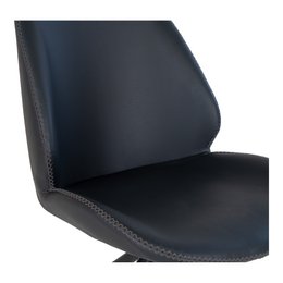 Monte Carlo Dining Chair - Black, PU Leather, Swivel - set of 2