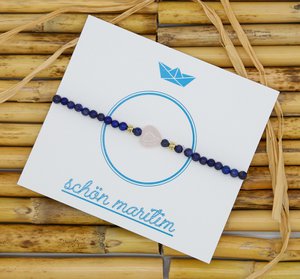 Halbedelstein bracelet with heart