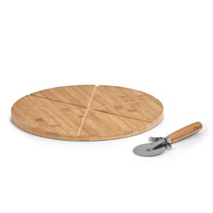 Pizzaset, 2-delig, bamboe/metaal