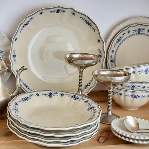 Pastabord 25cm Vila beige-blauw