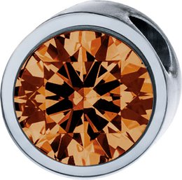 Zawieszka PURE okrągła, 6mm, z kamieniem w wybranym kolorze, wykonana ze stali chirurgicznej