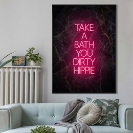 Tag et bad Hippie sort marmor print