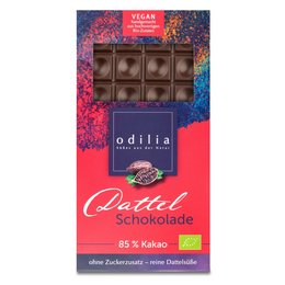 Dark chocolate bar with 85% cocoa content, featuring a rich, intense flavor.