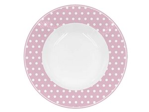 Porcelain soup plate Polka dot pastel pink 22 cm Isabelle Rose