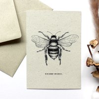 Grußkarte aus Graspapier, Wildbiene