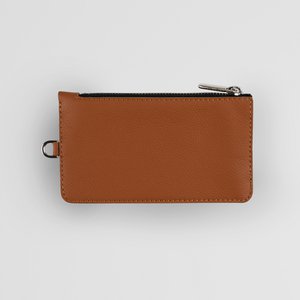Minimalist Brown Leather Zip Wallet for Men and Women