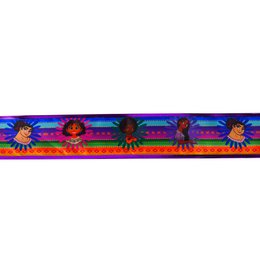  Colorful ornamental decoration with sun motifs in vibrant hues of blue, red, and orange.