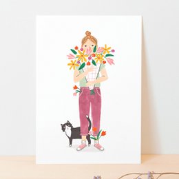 Postkort | Blomsterpige