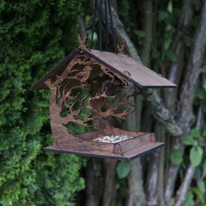 Vogelvoeder - Houten hangende vogelvoeder