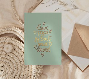 Map | With gold foil | Dear dad, you are worth gold