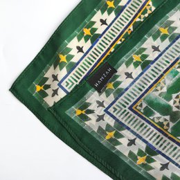 Green Square Scarf Silk