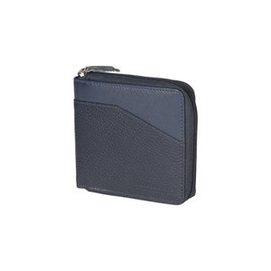 RB12175D | Wallet with zip in genuine full grain leather, dollar/light grain. Blue colour. RFID protection. Dimensions when closed: 11.5 x 10.5 x 2 cm. Packaging: Bottom/lid gift box