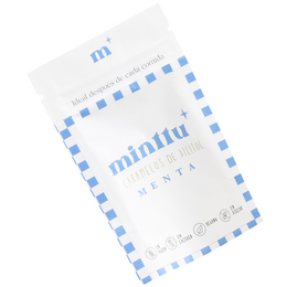  Minttu mint xylitol caramels, kraft paper pouch, blue white label, sugar-free candy