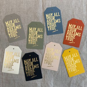 Geschenkanhänger / May all your dreams come true / Größe L / Letterpress