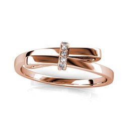 Luminous Bow Bague - Or Rosé et Cristal
