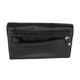 Billetero Mujer RFID En Piel De Vaqueta - Billetero Mujer Grande Antidesnatado Con Doble Solapa