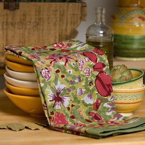 Rotgrünes Gartentuch