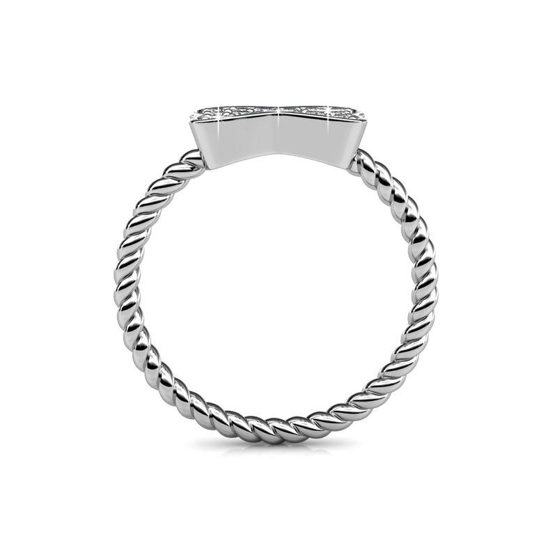 Nastro Bague Ritorto - Argenté et Cristal
