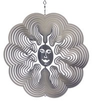 Spin Art Stainless Steel Wind Spinner Sun, 060SU108, Ø15cm, Silver-coloured